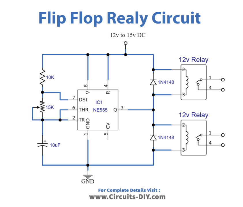 flip-flop-relay-Circuit-Diagram-Schematic