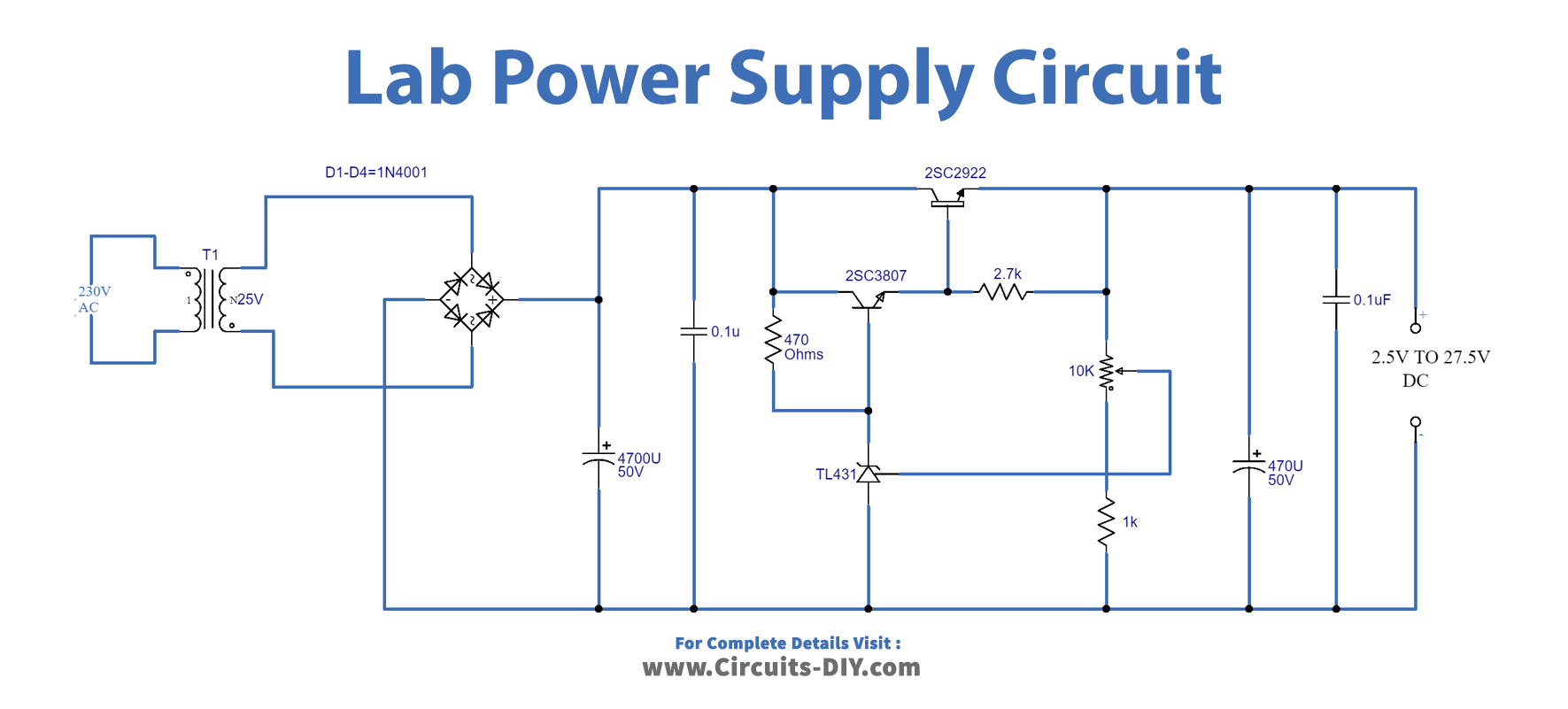 Lab Power Supply Circuit Variable 30 Volt