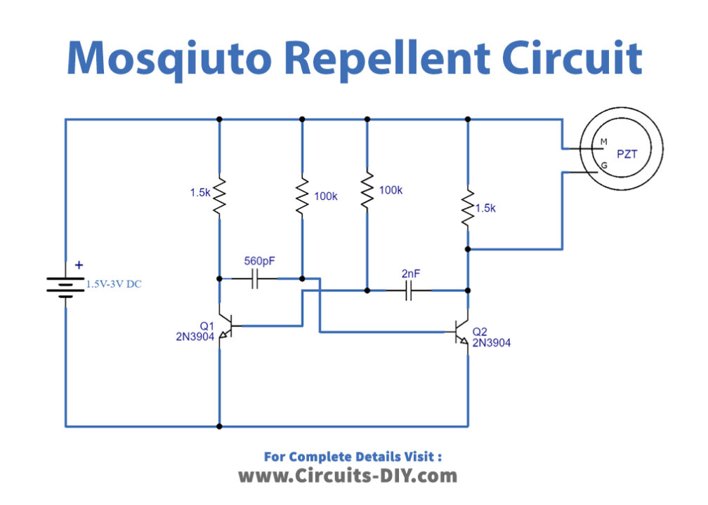 mosquito-repellent-using-two-transistors-Circuit-Diagram-Schematic