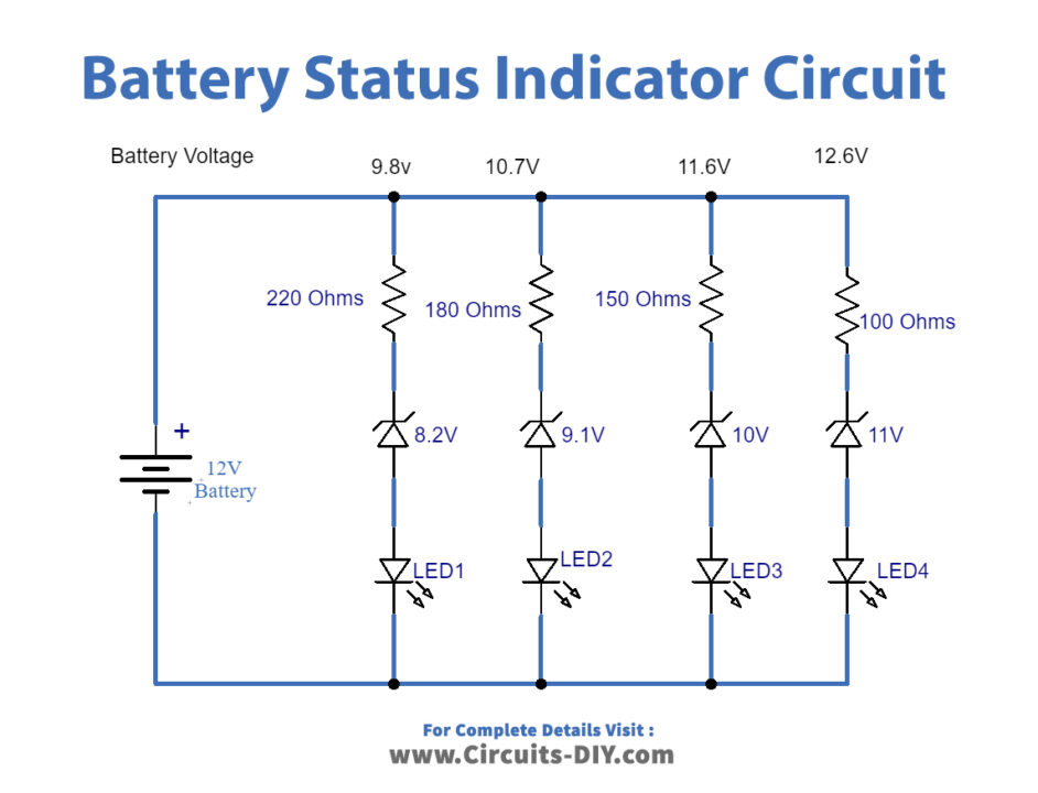 simple-12v-battery-status-indicator-Circuit-Diagram-Schematic