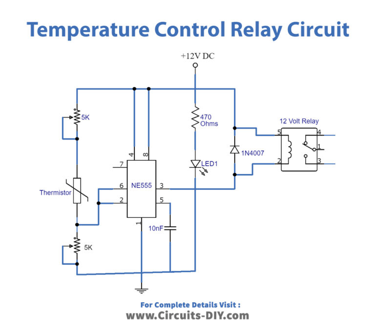 Temperature Control Circuit Using 555 IC