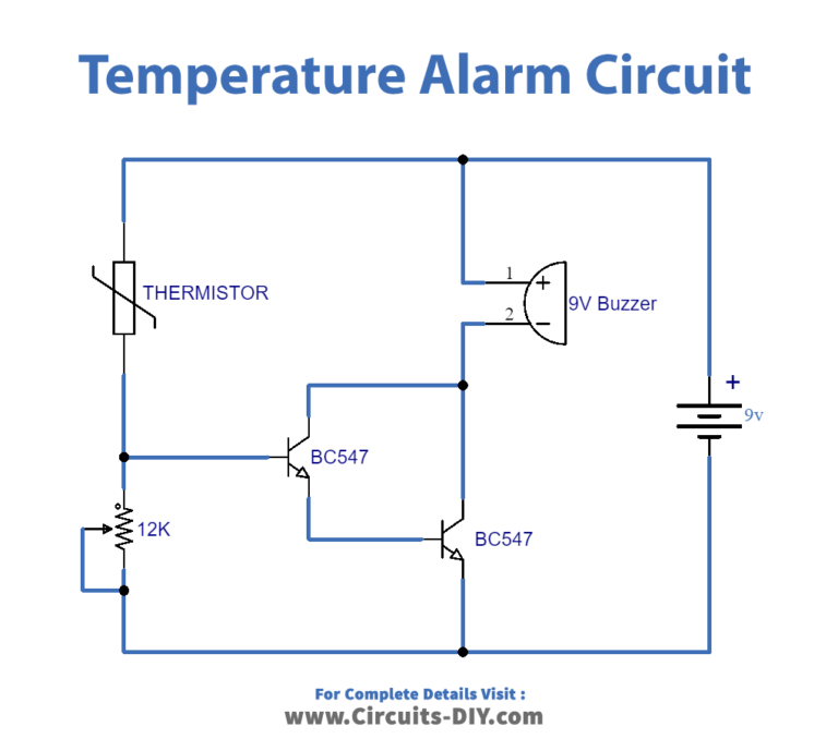 Temperature Alarm Circuit using BC547 Transistor