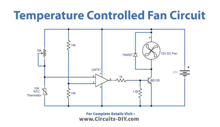 Temperature Controlled Fan Using Lm741 Ic