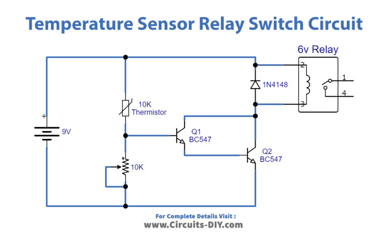 Temperature Sensor Relay Switch Circuit