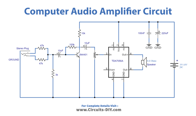 Computer Audio Amplifier Circuit with Preamplification