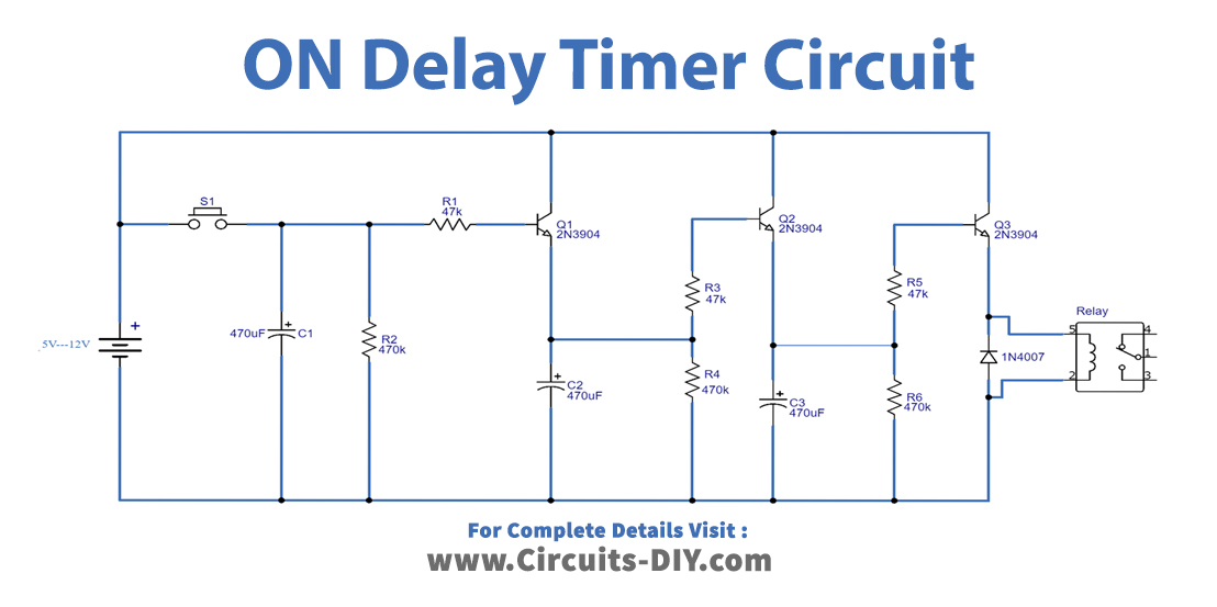 On-Delay-Timer-Circuit-Diagram-Schematic