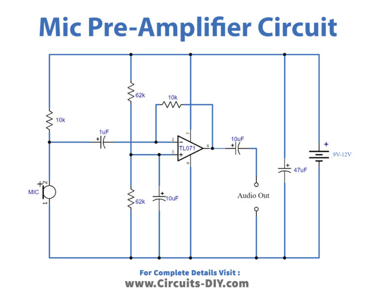 High-Quality Low Noise Microphone Preamplifier Circuit Using TL071