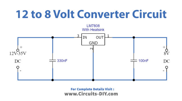 12V to 8V Converter using LM7808 IC