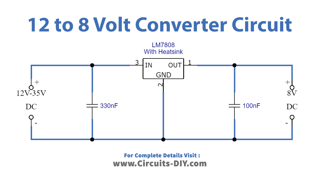 12v-to-8v-converter-circuit-lm7808-Circuit-Diagram-Schematic