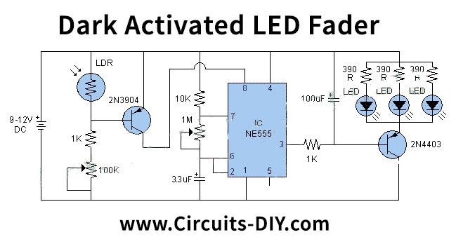 Dark Activated LED Fader with LDR