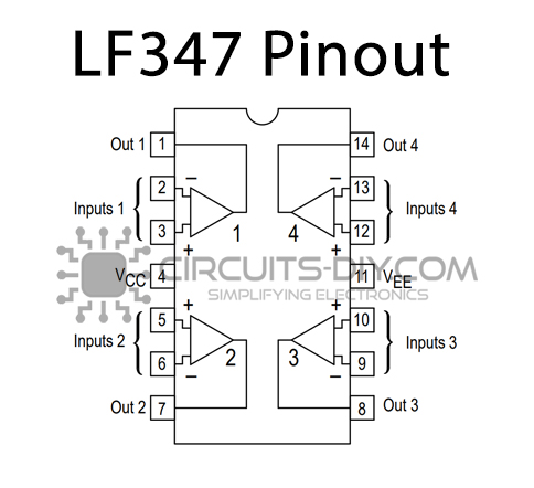 50Pcs LF347N LF347 DIP14 QUAD JFET Input Op Amp PW