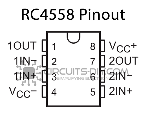 2 X RC4558 MC4558 smd Dua  Operational Amplifier  op amp IC 