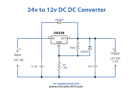 Top Three 24V to 12V DC to DC Converter Circuits