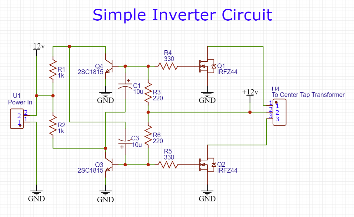 Inverter Circuit Using IRFZ44 Mosfets DIY Electronics