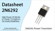 2N6292 NPN Power Transistor - Datasheet