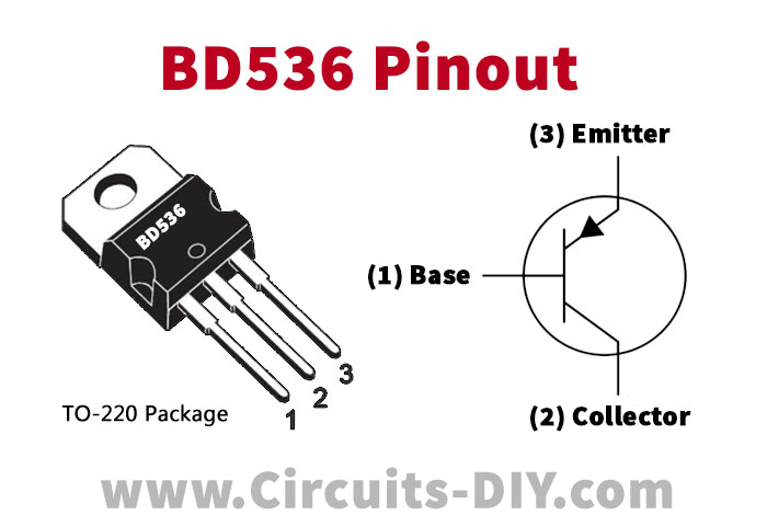 Lot de 5 BD536 Transistor PNP 60V 8A TO-220 Inchange RoHS 