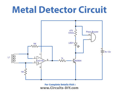 Simple Metal Detector using CA3140 IC