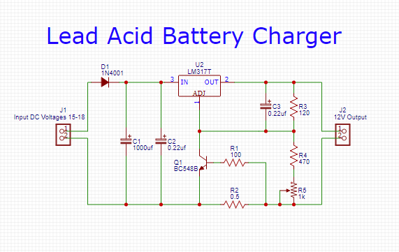 12 Volt Lead Acid Battery Charger Circuit