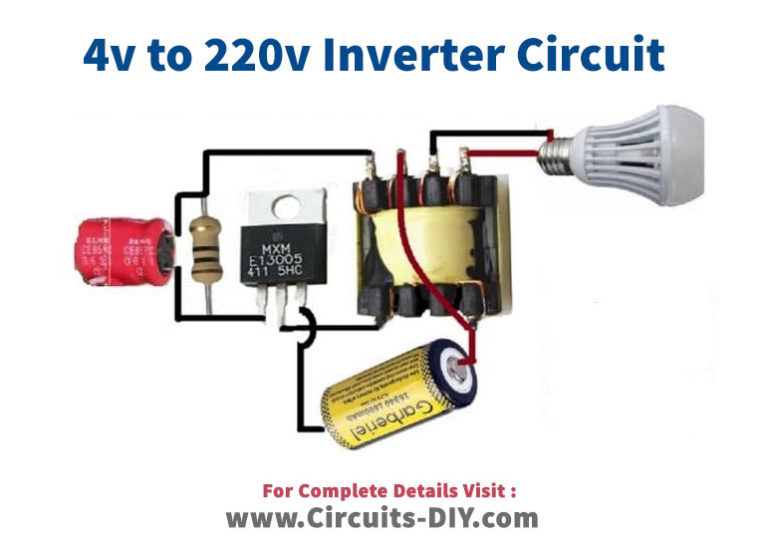 4V DC to 220V Simple Inverter Project using MJE13005