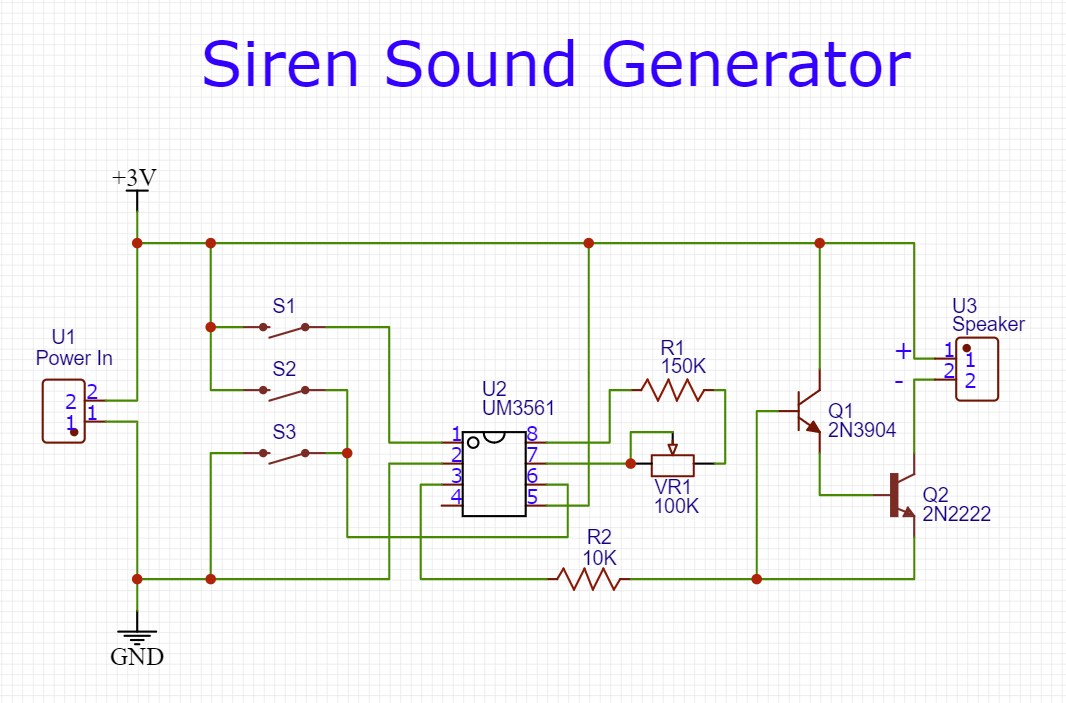 Siren Sound Generator Circuit 