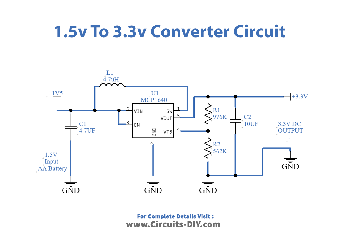 1.5v to 3.3v Converter MCP1640