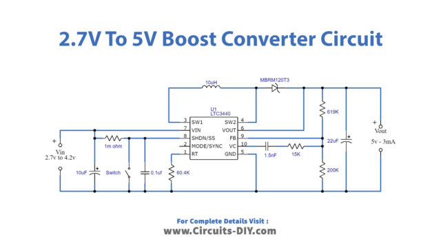 2.7 Volt to 5 Volt Boost Converter