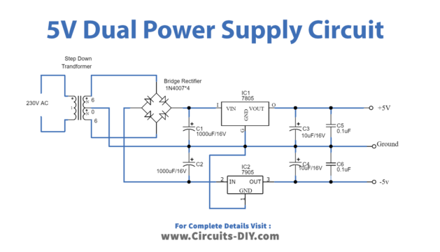 5v 12v 15v - Dual Power Supply Circuit