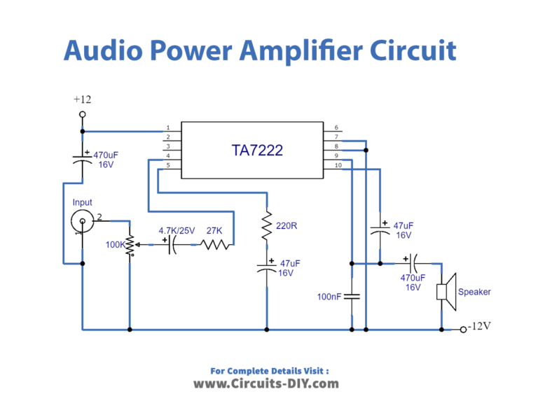 Audio Power Amplifier Circuit Diagram TA7222