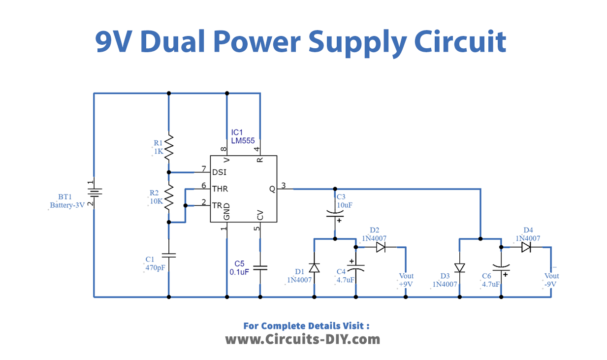 9V Dual Power Supply LM555