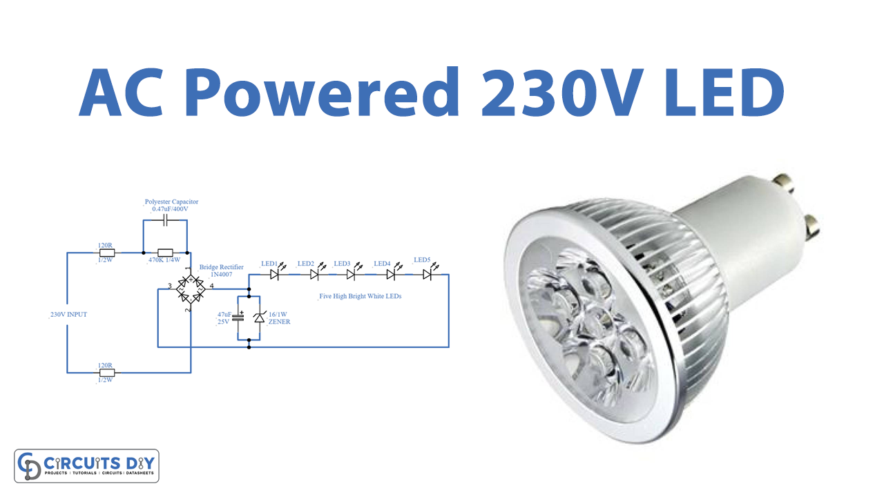 Canada Ananiver vers AC Powered 230V LED Circuit