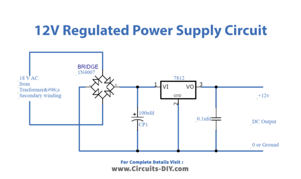 AC to DC 12V Regulated Power supply