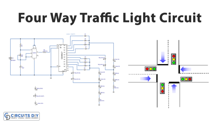 Simple Four Way Traffic Light Circuit 1886