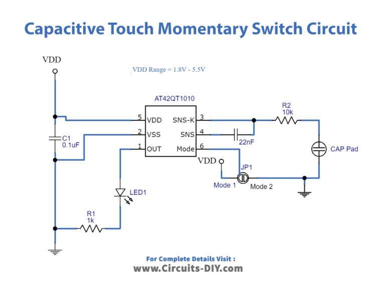 Capacitive Touch Momentary Switch Circuit