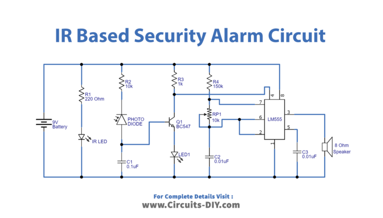 IR Based Security Alarm using 555 Timer