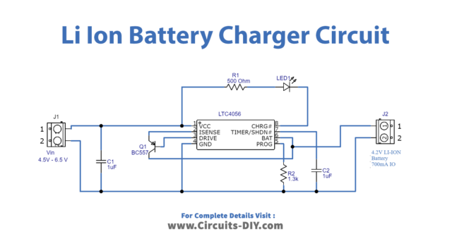 Li-Ion Battery Charger circuit using LTC4056