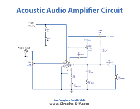 LM386 Acoustic Audio Amplifier Circuit