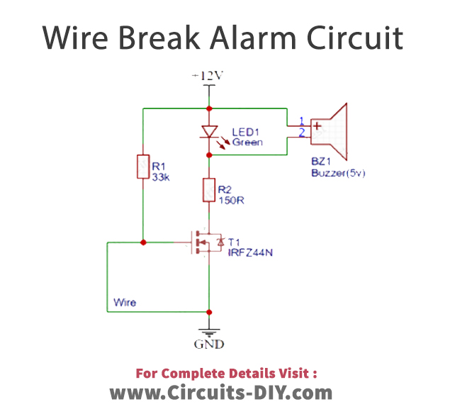 wire-break-alarm-circuit-irfz44n