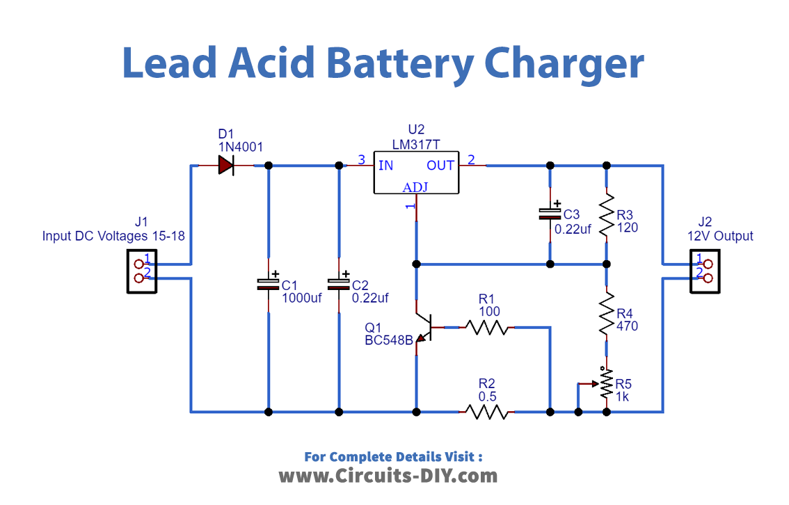 How to make a 12 Volt Lead Acid Battery Charger Circuit