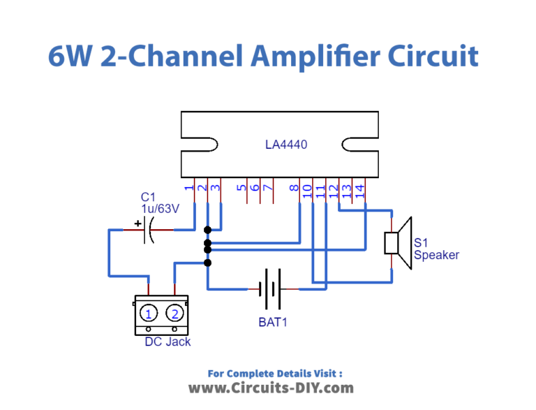 LA4440 6 Watt 2 Channel Amplifier Circuit