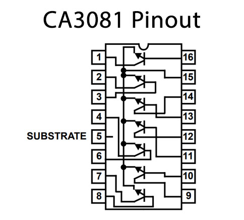 CA3081 Common Emitter NPN Array - Datasheet