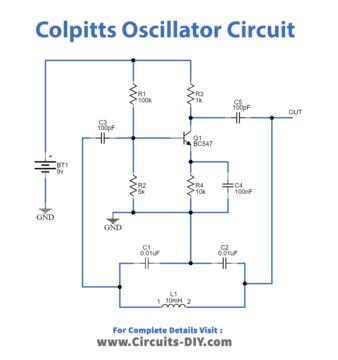 Colpitts Oscillator Circuit using BC547 Transistor