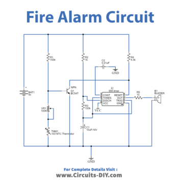 Fire Alarm Electronic Project Using 555 Timer