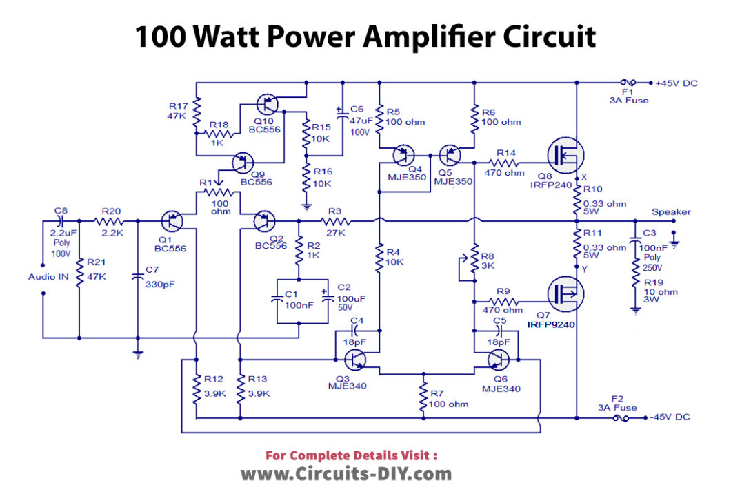 100-watt-mosfet-power-amplifier-circuit
