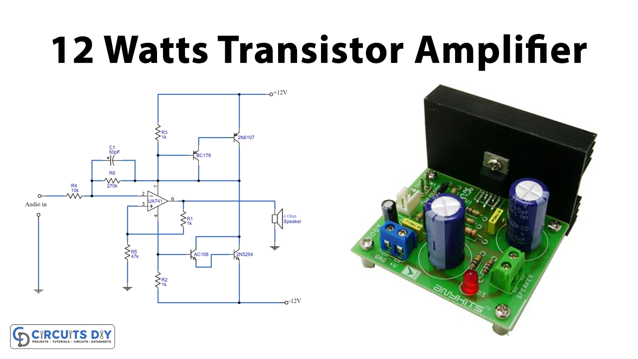 12 Watts Transistor Amplifier Circuit