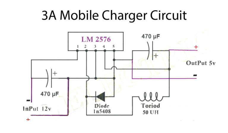 3 Ampere Mobile Charger Circuit using LM2576
