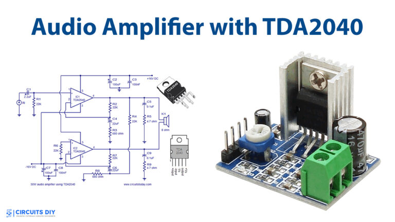 Audio Amplifier Circuit Using TDA2040 IC