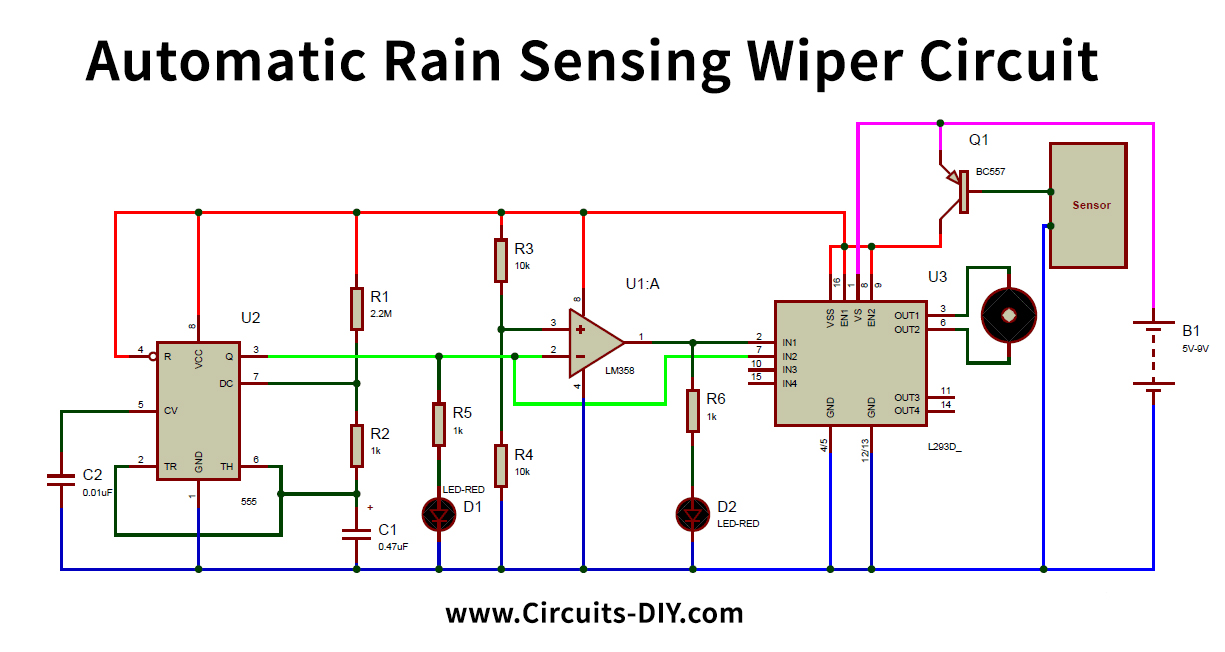 Automatic-Rain-Sensing-Wiper-Circuit-using-555-Timer-IC-Circuit