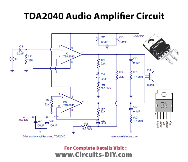 10PCS NEW TDA2040 TDA2040V 20 Watts Hi-Fi Audio Amplifier 