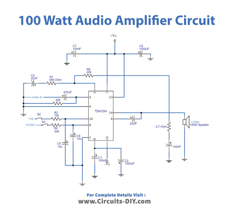 TDA7294-100W-amplifier-circuit