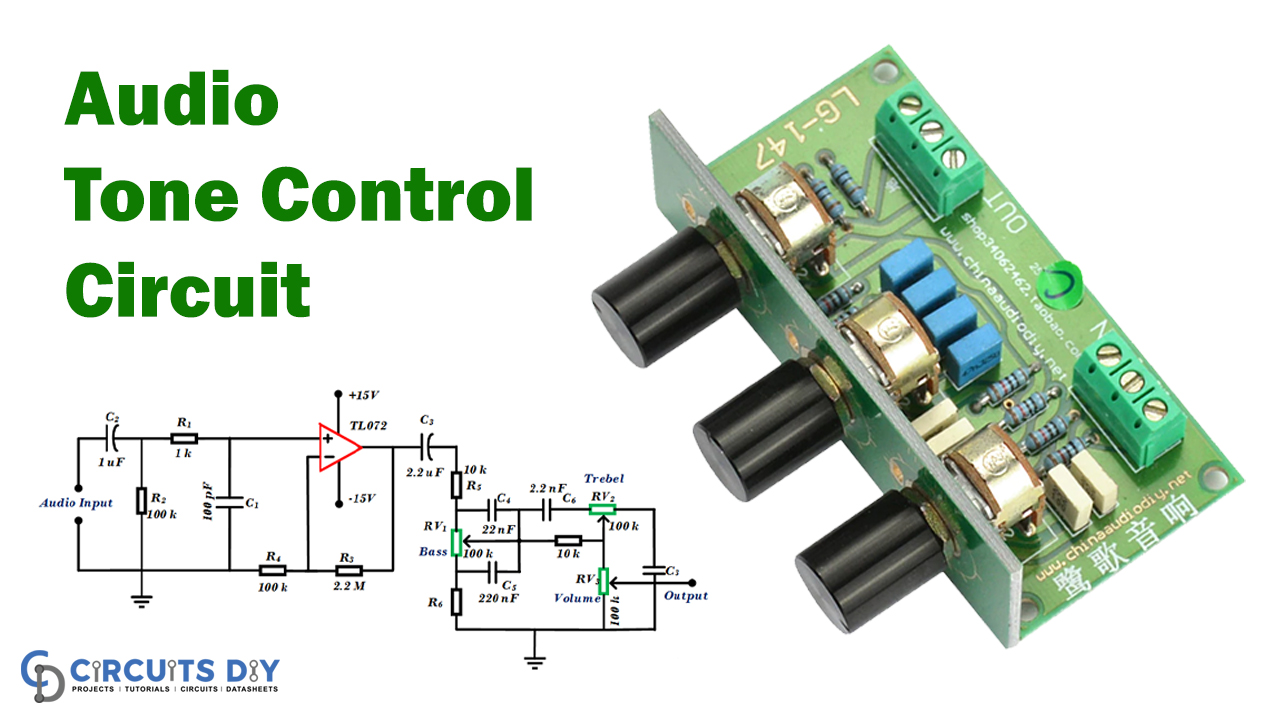 Simple Audio Tone Control Circuit using TL072
